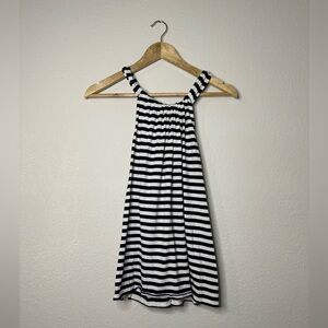 Ann Taylor Navy Blue & White Striped Tank Size Small